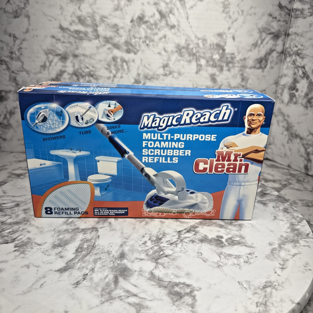 Mr. Clean Magic Reach Multi-Purpose Foaming Scrubber 8 Pack Refill NEW